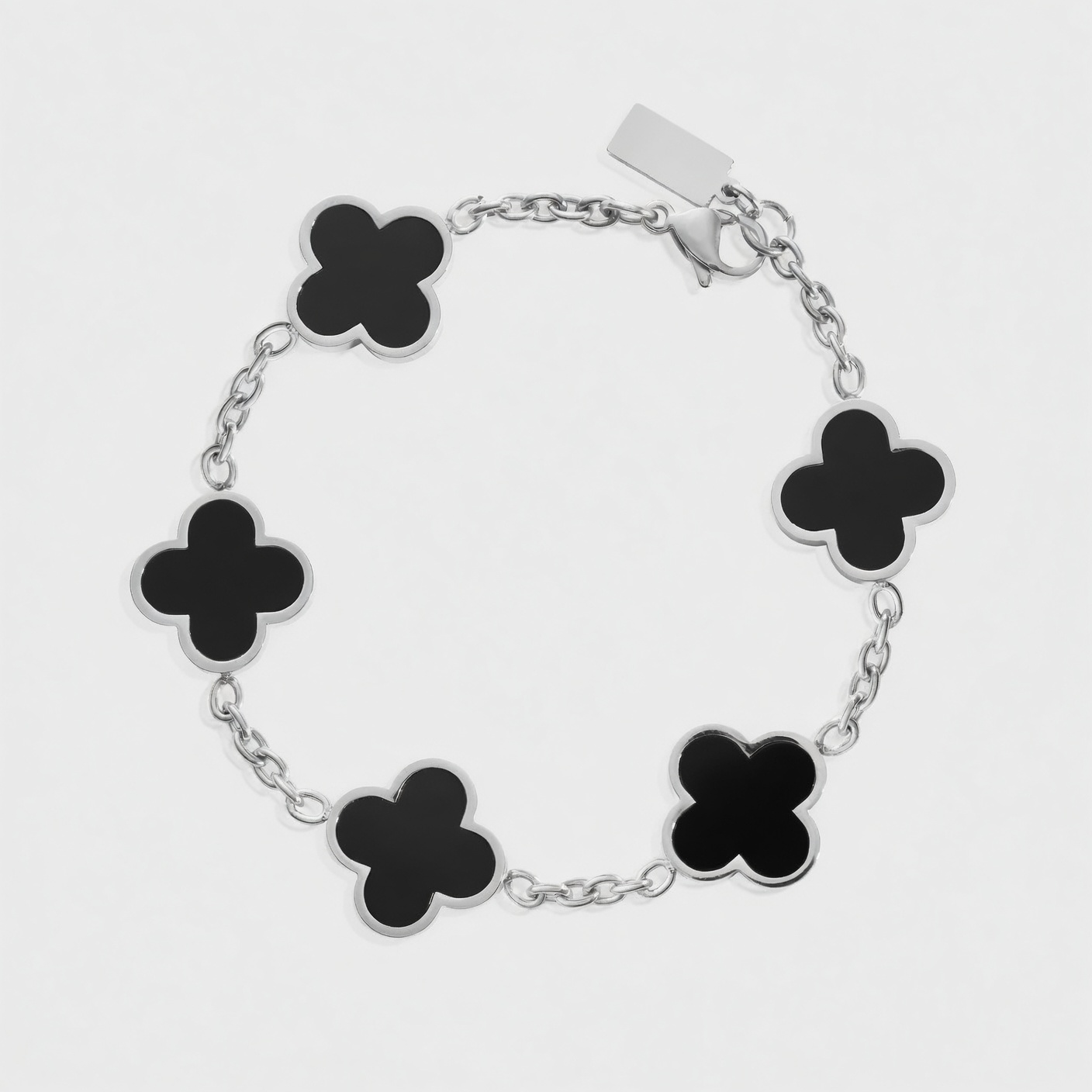 Onyx Clover in steel single-side white finish